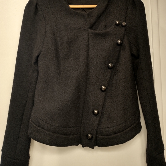 Lerario Beatriz Wool Moto Jacket Black - Picture 2 of 14
